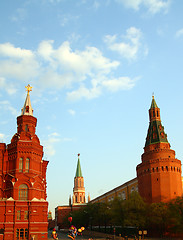 Image showing towers of kremlin on Red Square