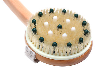 Image showing Wooden massager with natural bristle