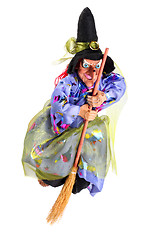 Image showing Witch flying on the broom