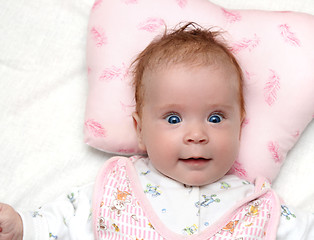 Image showing smiling newborn baby girl