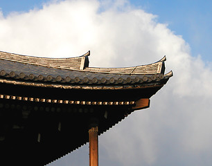 Image showing Temple Roof And Cloudy Sky