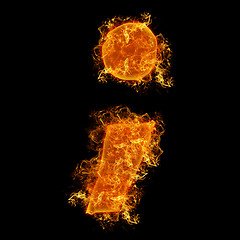 Image showing Fire semicolumn letter