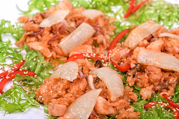 Image showing Rice with roast vegetables