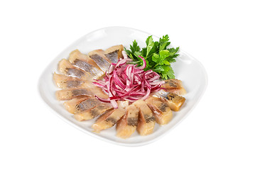 Image showing Marinated herring fillets