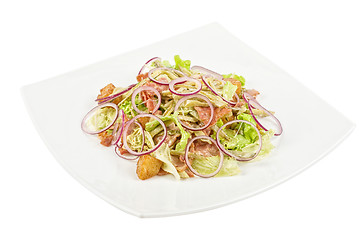 Image showing Onion salad of meat with roast vegetables