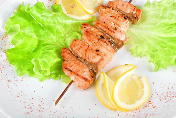 Image showing tasty salmon kebab