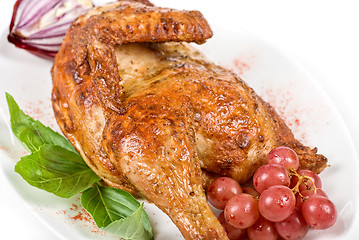 Image showing Half roasted chicken closeup