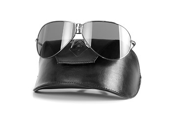 Image showing Modern black sunglasses