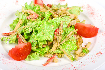 Image showing Salad of squid with roast chiken