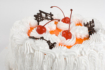 Image showing cream cherry cake