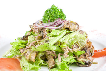 Image showing Salad with tongue