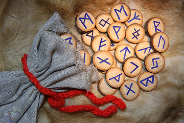 Image showing Runes with pouch