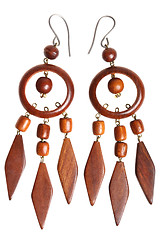 Image showing Wooden earrings