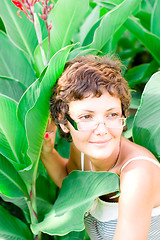 Image showing attractive woman in a garden