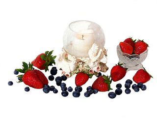 Image showing Fruit with candle   