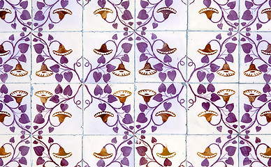 Image showing Traditional Portuguese glazed tiles