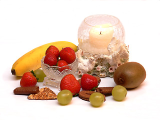 Image showing Fruit with candle   