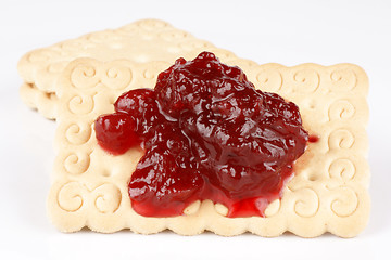 Image showing Biscuits with jam