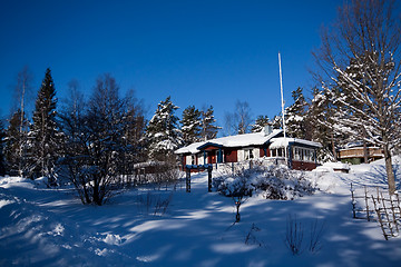 Image showing cottage in snow