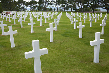 Image showing American cemetery in Omaha Beach, Normandy