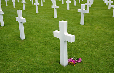 Image showing American cemetery in Omaha Beach, Normandy