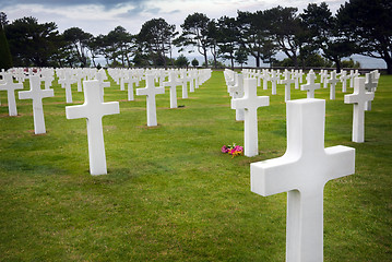 Image showing American cemetery in Omaha Beach, Normandy