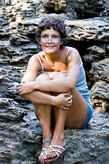 Image showing woman among rocks