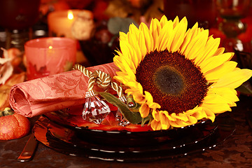 Image showing Place setting for Thanksgiving