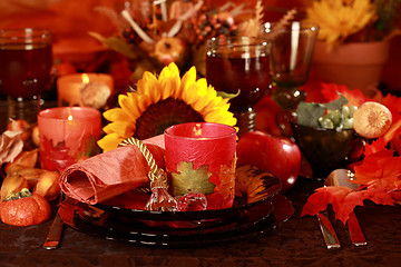 Image showing Place setting for Thanksgiving