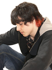 Image showing Teen boy sitting 