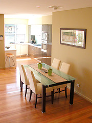 Image showing Dining area and kitchen