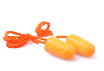 Image showing Orange earplugs