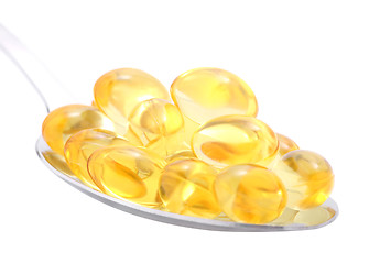 Image showing Fish oil in spoon