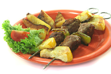 Image showing Moroccan barbecue skewers