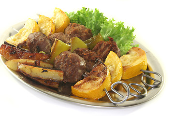 Image showing Moroccan barbecue skewers