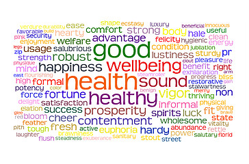 Image showing good health and wellbeing tag cloud