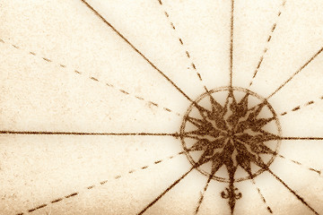 Image showing Compass from old book