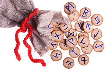 Image showing Runes and pouch isolated