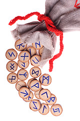 Image showing Runes and pouch isolated