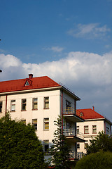 Image showing building with a red tile roof