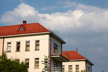 Image showing building with a red tile roof