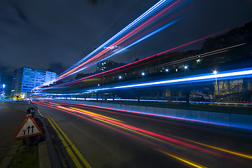 Image showing traffic at night in Hong Kong 