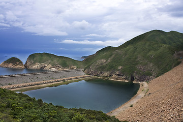 Image showing Mountain landscape with view of blue sky 