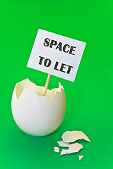 Image showing Empty eggshell as concept of estate rent