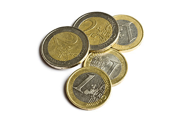 Image showing euro coins isolated on white 