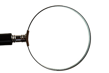 Image showing Magnifying glass on white