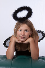 Image showing Girl with black halo