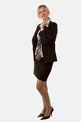 Image showing Business woman thinking