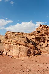 Image showing Scenic weathered orange rock in stone desert