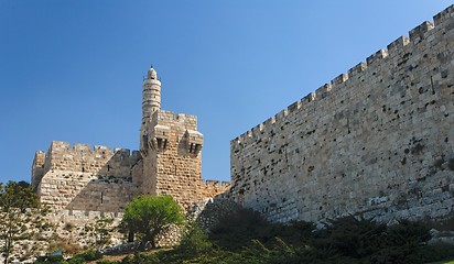 Image showing Ancient citadel and Tower of David in Jerusalem 